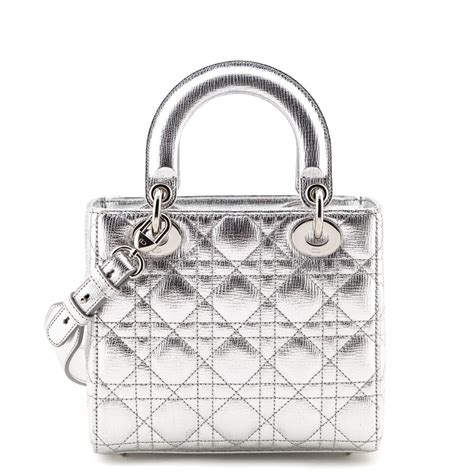 dior cannage bag silver|lady dior bag cost.